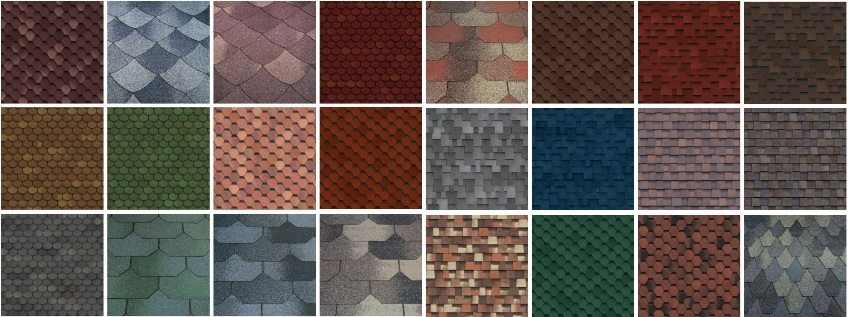 Warianty wzorów i kolorów elastycznych płytek bitumicznych Warianty wzorów i kolorów elastycznych płytek bitumicznych