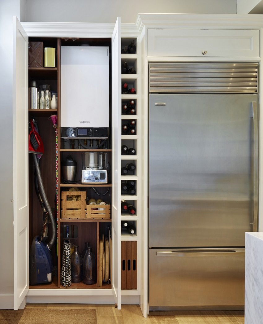 The gas boiler can be hidden in the built-in storage The gas boiler can be hidden in the built-in storage