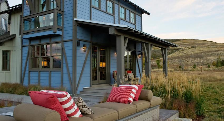 Porch with a visor in a private house, made of wood Porch with a visor in a private house, made of wood