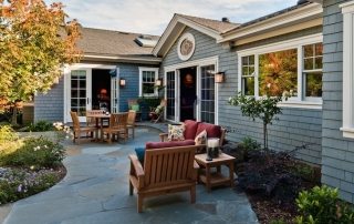 Paving slabs in the courtyard of a private house: photo compositions