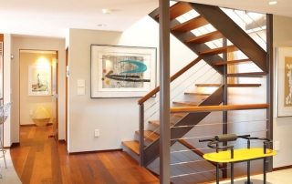 Wooden stairs in a private house: projects, photos