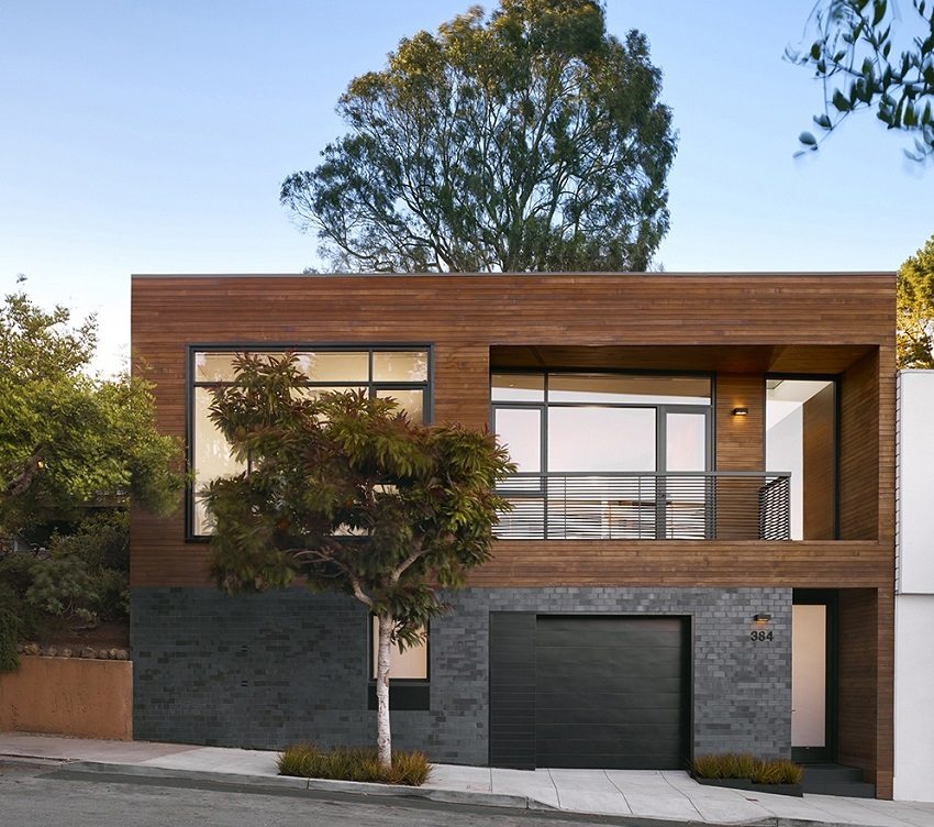 Trebekledning passer bra med klinkerfliser Trebekledning passer bra med klinkerfliser