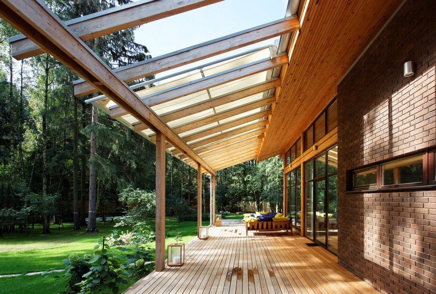 Polykarbonat baldakin på treunderlag Polykarbonat baldakin på treunderlag