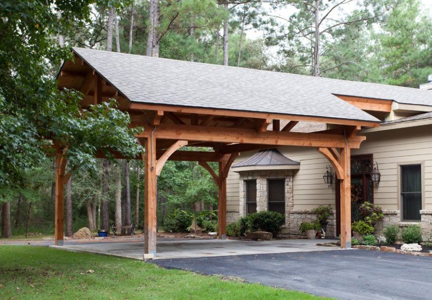 المظلة على دعامات خشبية المظلة على دعامات خشبية