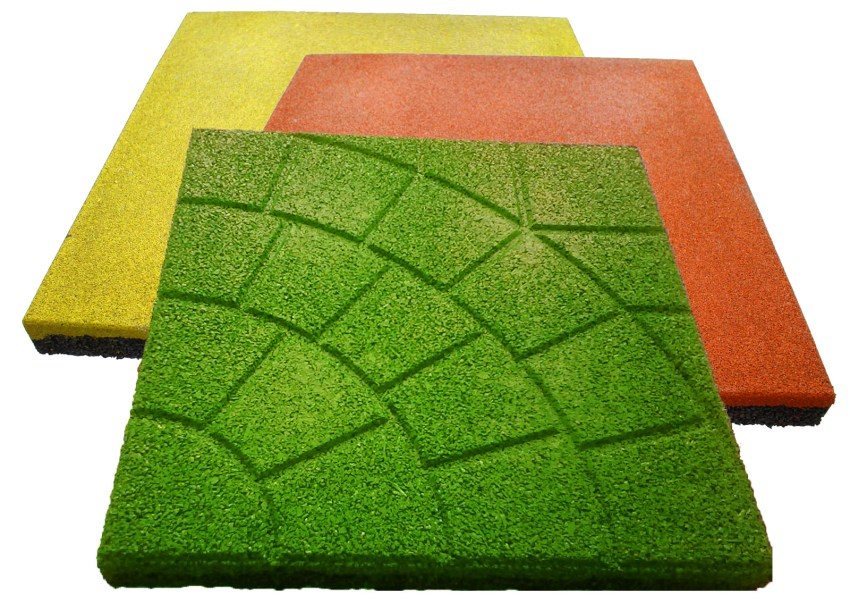 Tekstur og farver på gummifliser Tekstur og farver på gummifliser