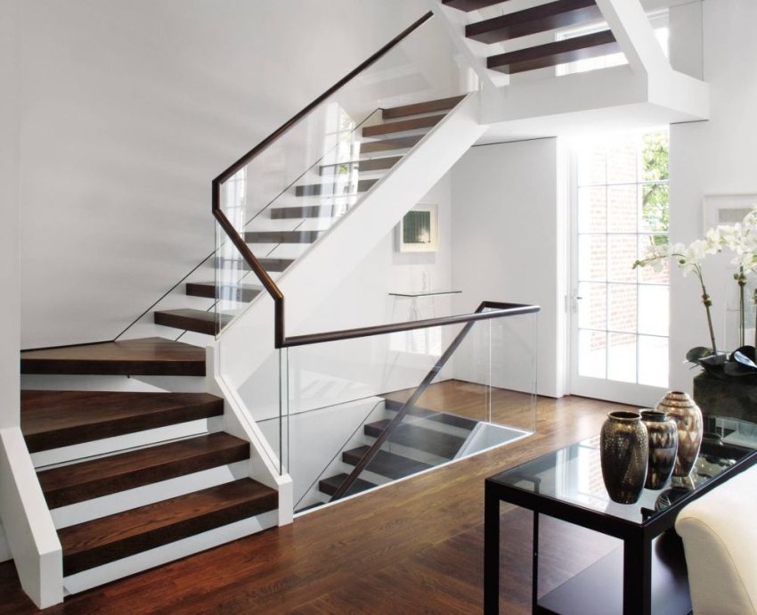 Wooden staircase in modern style Wooden staircase in modern style