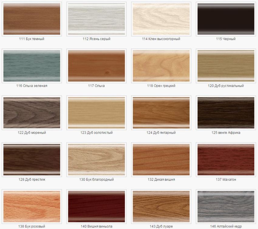 Fargealternativer på gulvsokkel Fargealternativer på gulvsokkel