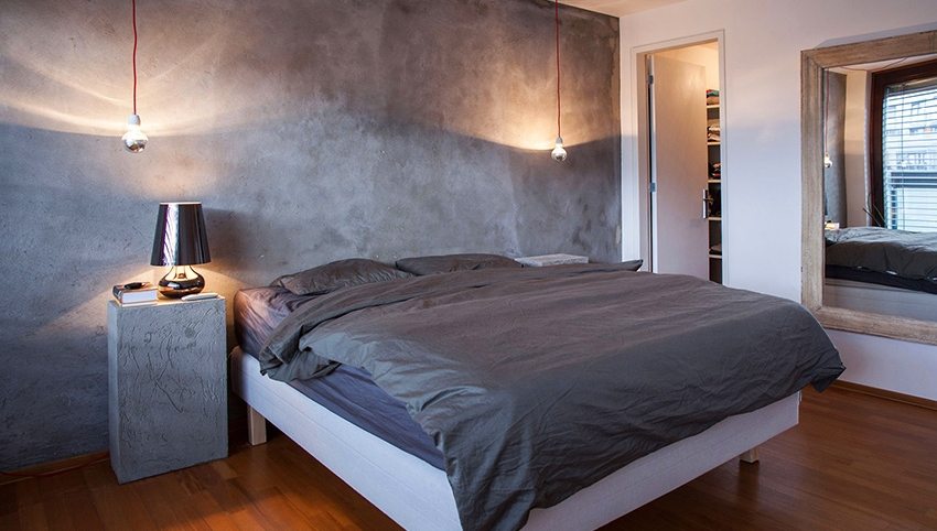 טיח דקורטיבי בחדר השינה טיח דקורטיבי בחדר השינה