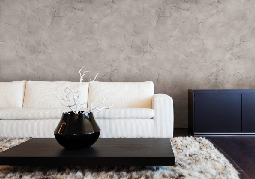 Venetiansk gips i stuen Venetiansk gips i stuen