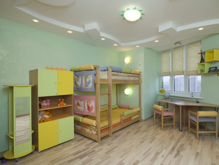 Tavanul din gips-carton în creșă Tavanul din gips-carton în creșă