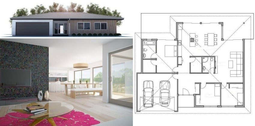 Designprosjekt av et privat hus med garasje og tre soverom Designprosjekt av et privat hus med garasje og tre soverom