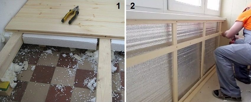 1 - בידוד וריצוף, 2 - בידוד קירות והתקנת הקירות 1 - בידוד וריצוף, 2 - בידוד קירות והתקנת הקירות