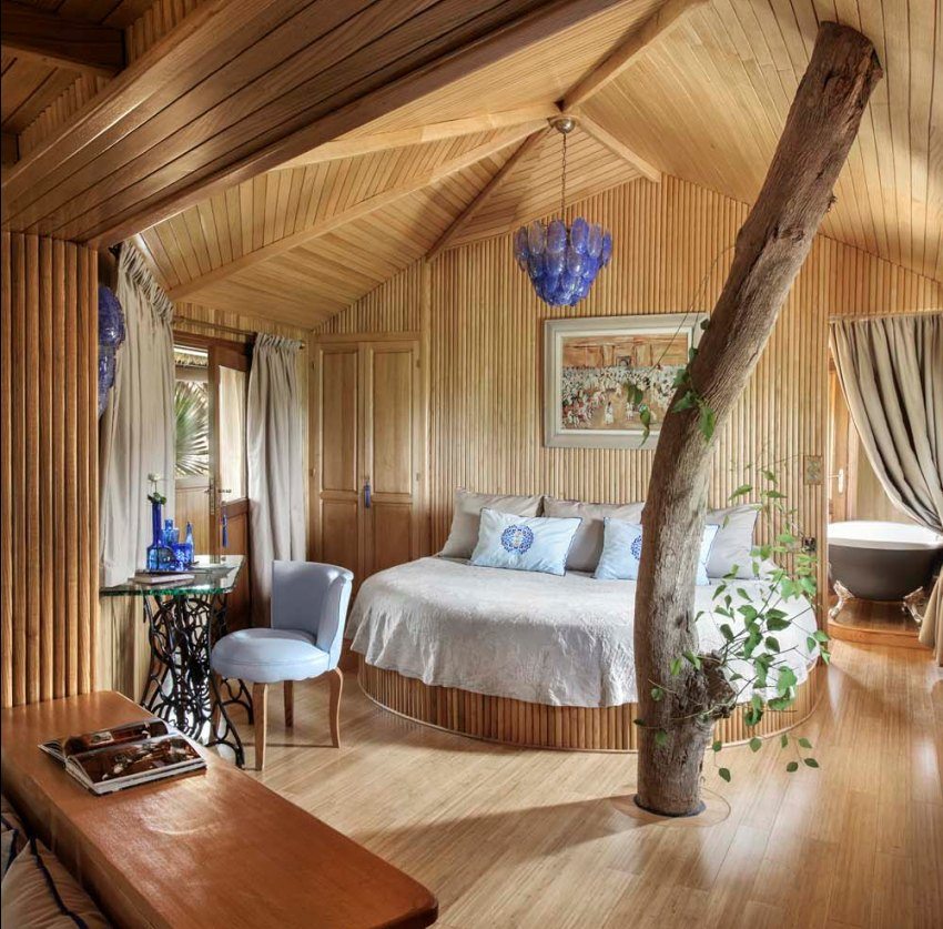En kreativ tilnærming til å dekorere et soverom i et trehus En kreativ tilnærming til å dekorere et soverom i et trehus