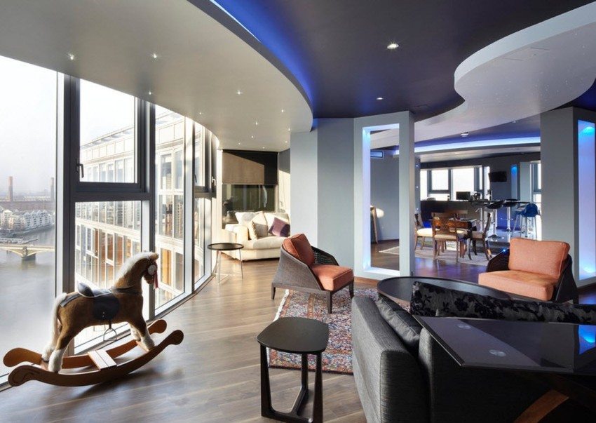 Gips-carton combinat cu un tavan întins Gips-carton combinat cu un tavan întins