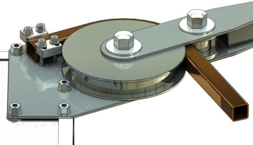 Prinsippet om å bøye et profilrør ved hjelp av et hjemmelaget verktøy Prinsippet om å bøye et profilrør ved hjelp av et hjemmelaget verktøy