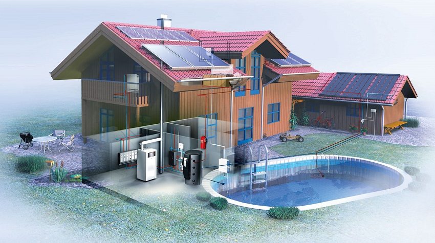 For owners of swimming pools with a heating function, it is better to choose a double-circuit boiler with an increased power for this load. For owners of swimming pools with a heating function, it is better to choose a double-circuit boiler with an increased power for this load.