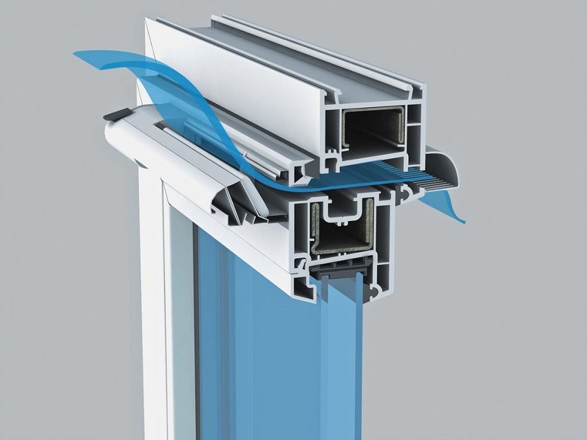 Das in die Struktur des Metall-Kunststoff-Fensters eingebaute Belüftungsventil fördert den natürlichen Luftaustausch im Raum Das in die Struktur des Metall-Kunststoff-Fensters eingebaute Belüftungsventil fördert den natürlichen Luftaustausch im Raum