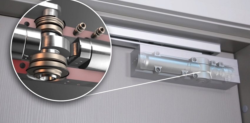 Skydearms dørlukker - snitbillede Skydearms dørlukker - snitbillede