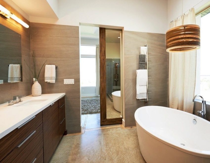 Dvere z laminovanej drevotriesky so zrkadlovou vložkou v kúpeľni Dvere z laminovanej drevotriesky so zrkadlovou vložkou v kúpeľni