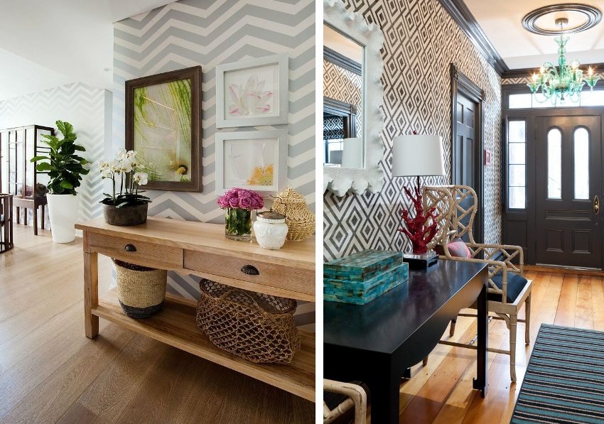 Veľký vzor na tapete je vhodný pre väčšie chodby a chodby Veľký vzor na tapete je vhodný pre väčšie chodby a chodby