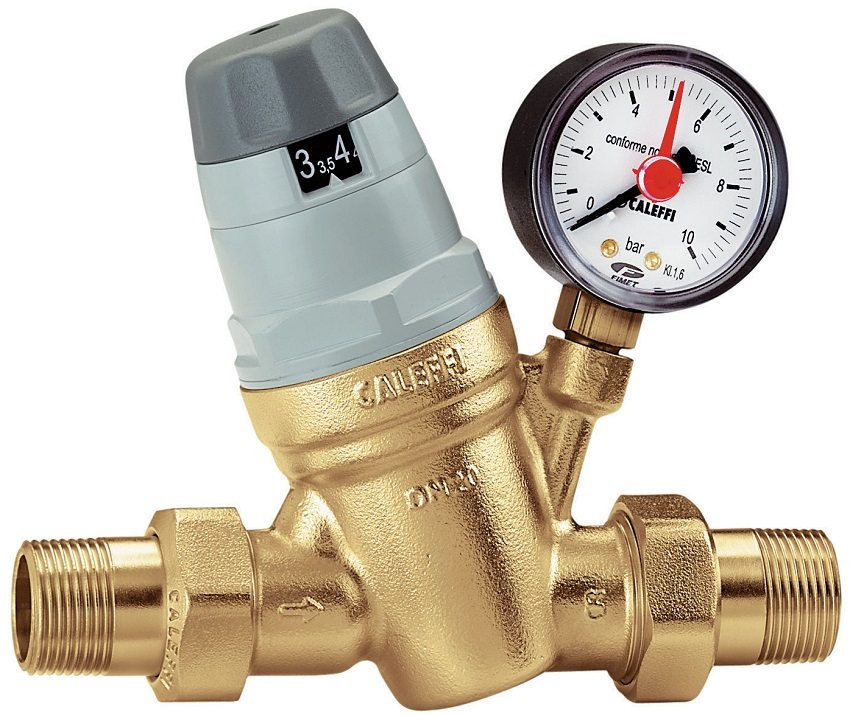 เครื่องลดความดัน Caleffi พร้อมมาตรวัดความดันในตัว เครื่องลดความดัน Caleffi พร้อมมาตรวัดความดันในตัว