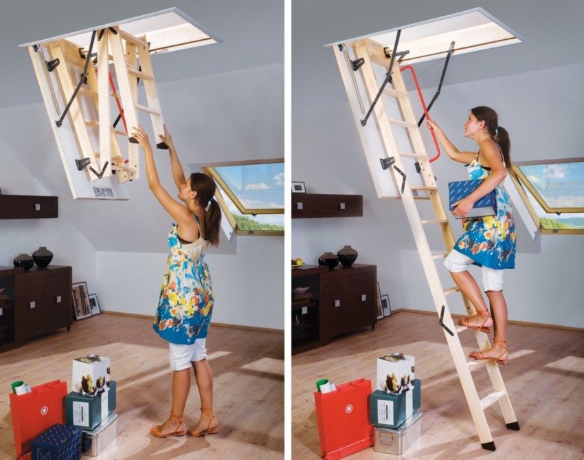 Sammenleggbare loftstiger er veldig enkle å bruke Sammenleggbare loftstiger er veldig enkle å bruke