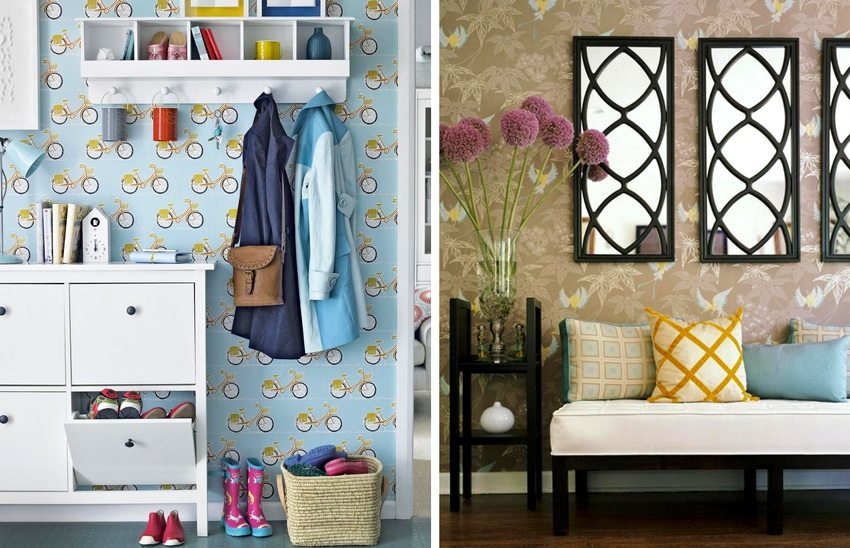 Ved å bruke tapet med et uvanlig mønster kan du lage en lys og minneverdig gangdesign Ved å bruke tapet med et uvanlig mønster kan du lage en lys og minneverdig gangdesign