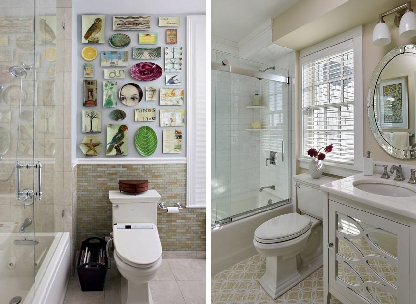 Eine kleine Badewanne, die durch eine Trennwand getrennt ist, ersetzt erfolgreich eine Duschkabine Eine kleine Badewanne, die durch eine Trennwand getrennt ist, ersetzt erfolgreich eine Duschkabine