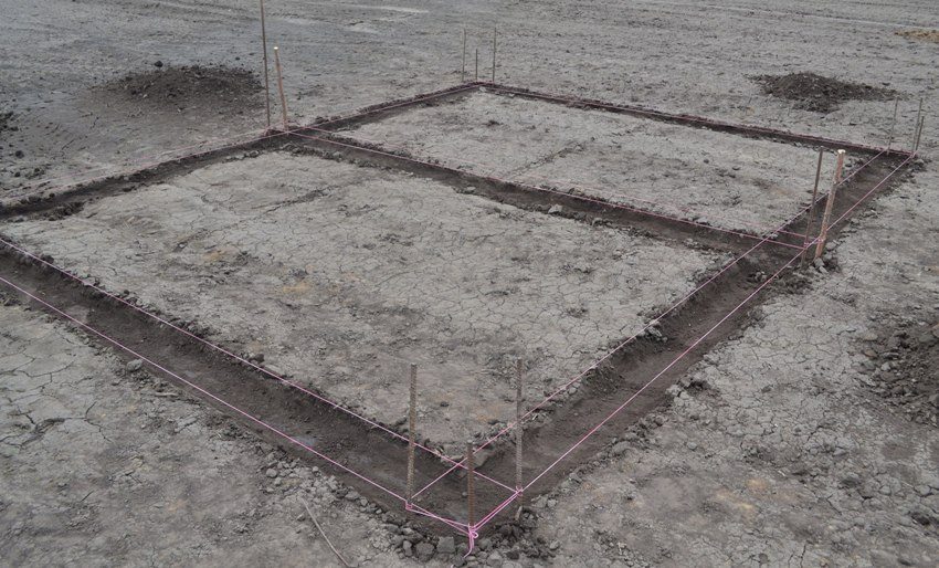 Layout of the site for the foundation Layout of the site for the foundation