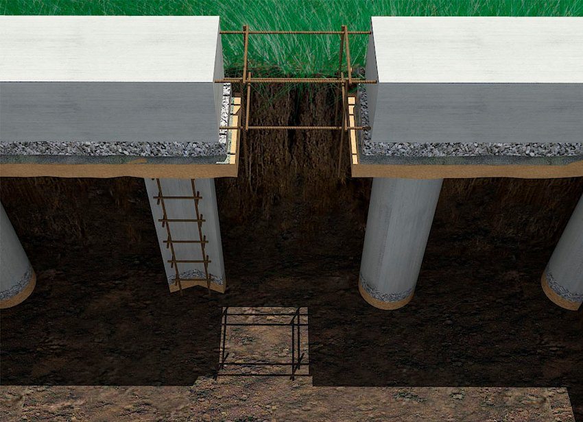 3D-scheme of arrangement of a columnar foundation 3D-scheme of arrangement of a columnar foundation