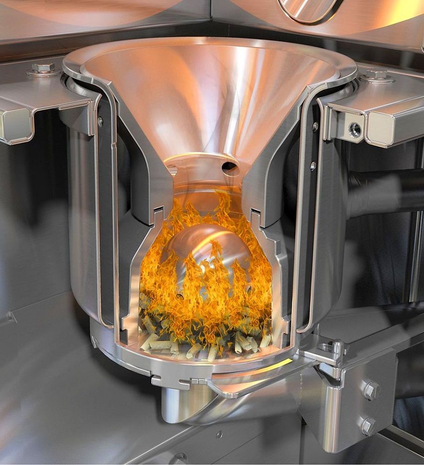 Pellet boiler burner - pananaw sa seksyon Pellet boiler burner - pananaw sa seksyon