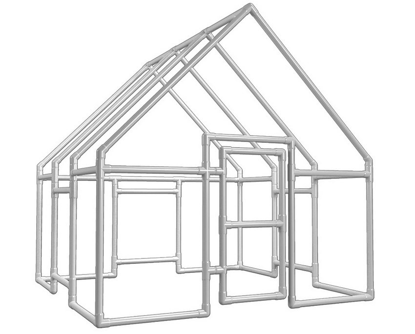 إطار الدفيئة مصنوع من الأنابيب البلاستيكية إطار الدفيئة مصنوع من الأنابيب البلاستيكية