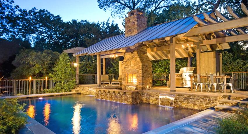 Sjenica s roštiljem, roštiljem i štednjakom može poslužiti kao kuhinja tijekom tople sezone Sjenice s roštiljem, roštiljem i štednjakom. Gradimo funkcionalni paviljon