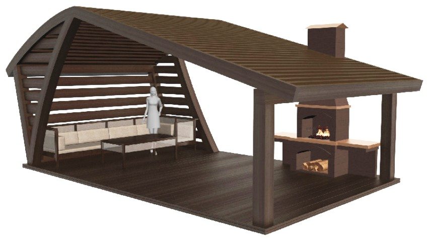 Projet d'un gazebo original avec un four barbecue Projet d'un gazebo original avec un four barbecue
