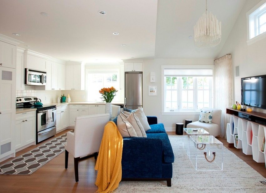 שילוב של מטבח עם סלון להגדלת המרחב בדירה קטנה שילוב של מטבח עם סלון להגדלת המרחב בדירה קטנה