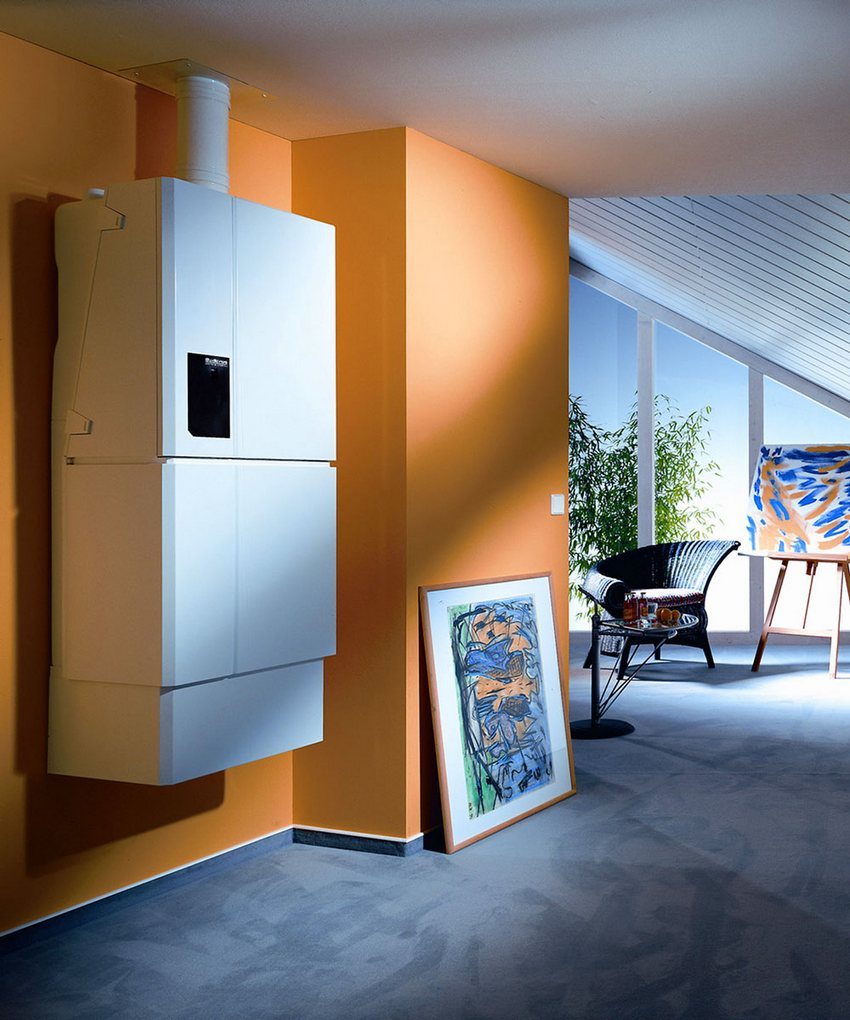 Wall mounted version of a gas boiler Wall mounted version of a gas boiler