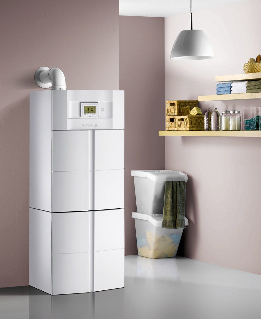 Floor-standing type of gas boiler that provides heating for a private house Floor-standing type of gas boiler that provides heating for a private house