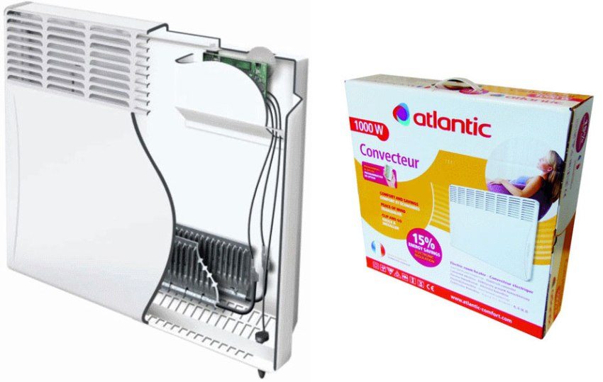 A closed-type heating element is located in the convector body A closed-type heating element is located in the convector body