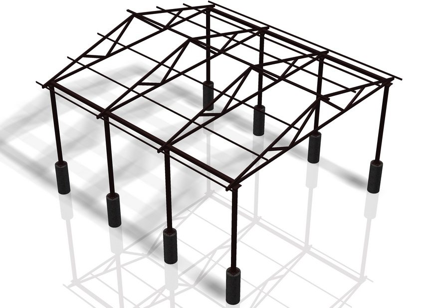 Un exemple de cadre métallique pour un auvent Un exemple de cadre métallique pour un auvent