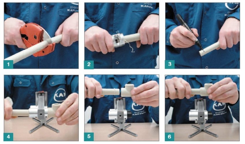Steps for connecting polypropylene pipes using a soldering iron Steps for connecting polypropylene pipes using a soldering iron