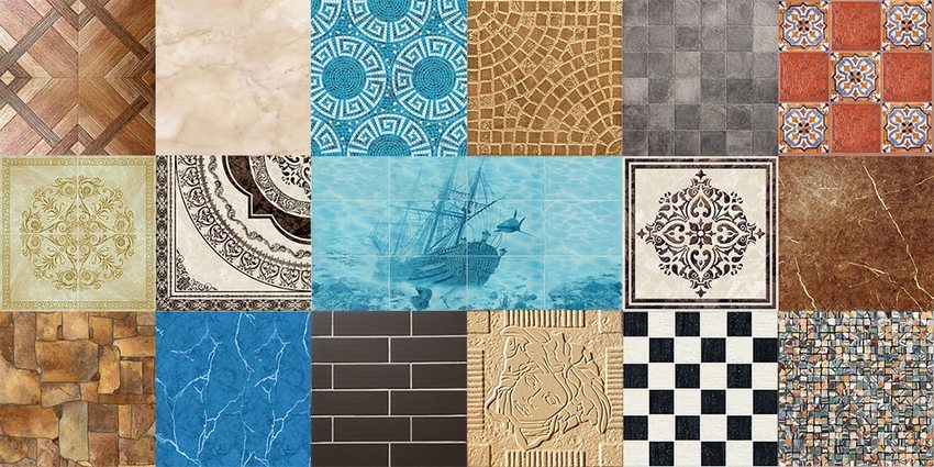 En rekke former, mønstre og forskjellige størrelser på fliser vil skape et unikt interiør i rommet En rekke former, mønstre og forskjellige størrelser på fliser vil skape et unikt interiør i rommet