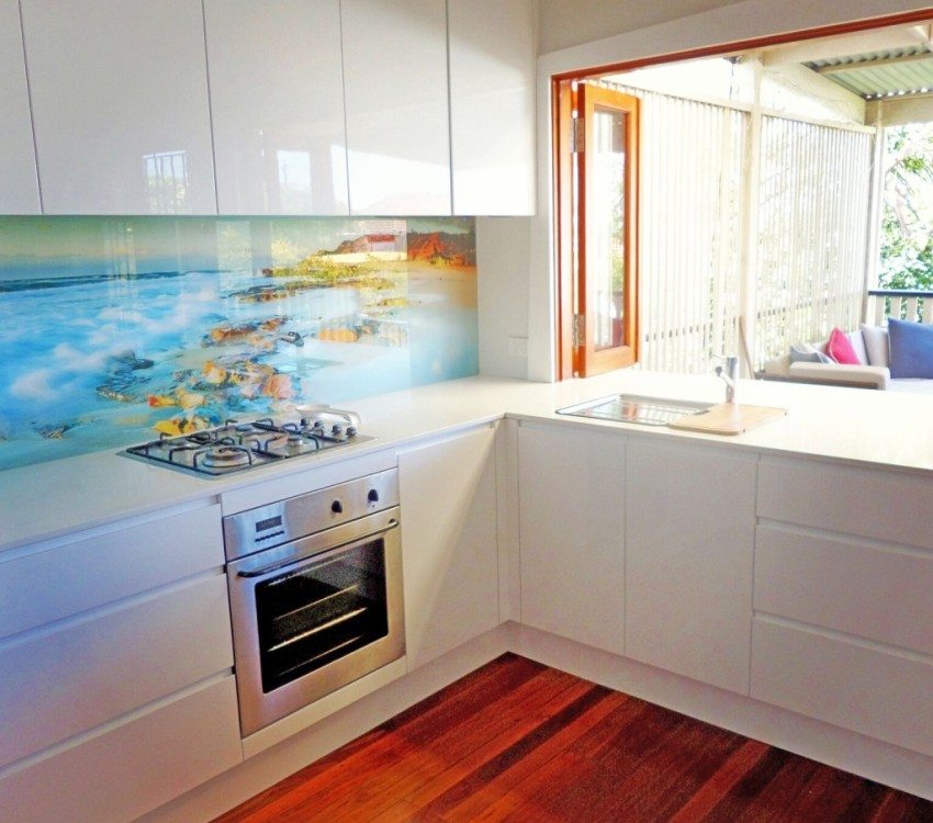 לסינר הזכוכית תמונה של חוף הים לסינר הזכוכית תמונה של חוף הים