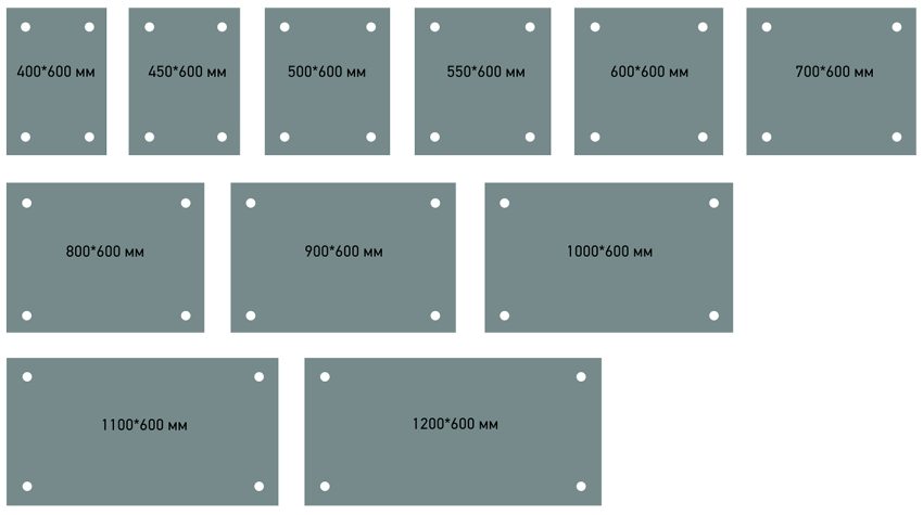 גדלים קיימים של עורות זכוכית מוגמרים גדלים קיימים של עורות זכוכית מוגמרים