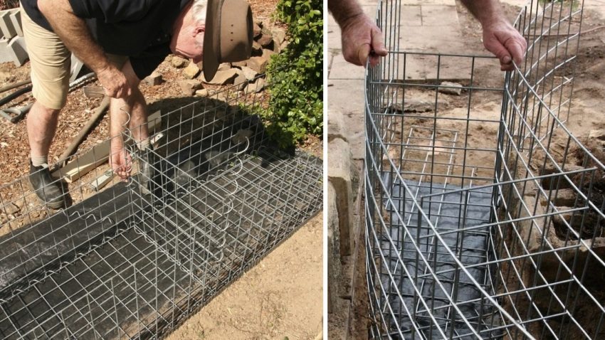 Le cadre pour le gabion peut être assemblé avec du fil ou soudé Le cadre pour le gabion peut être assemblé avec du fil ou soudé