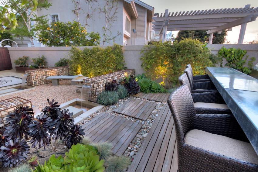 Gabions décoratifs dans une zone périurbaine Gabions décoratifs dans une zone périurbaine