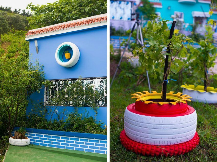 Nhiều lựa chọn cho bồn hoa từ lốp ô tô cũ Nhiều lựa chọn cho bồn hoa từ lốp ô tô cũ