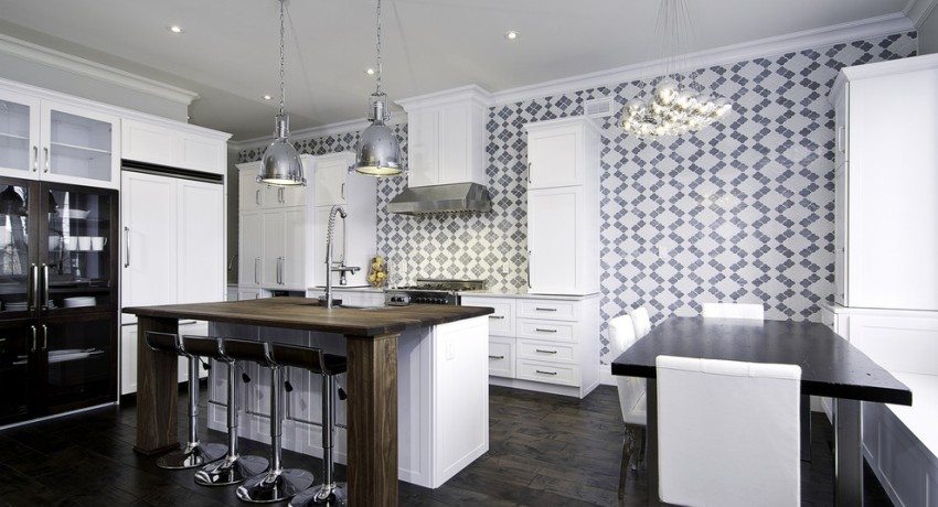 Ang nakahugas na wallpaper ay tumatagal ng mga impluwensya ng kemikal, na nagbibigay-daan sa iyo upang hugasan ang mga ito ng mga espesyal na pamamaraan Maaaring hugasan ng wallpaper para sa kusina: isang katalogo ng mga ideya sa larawan para sa paglikha ng isang interior