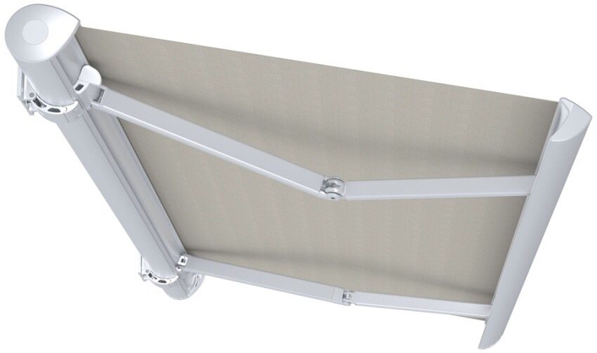 O toldo protege a sala da luz solar direta O toldo protege a sala da luz solar direta