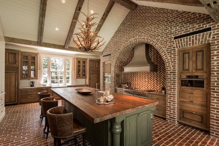 Пример за използване на тухли от различни нюанси в интериорния дизайн Пример за използване на тухли от различни нюанси в интериорния дизайн