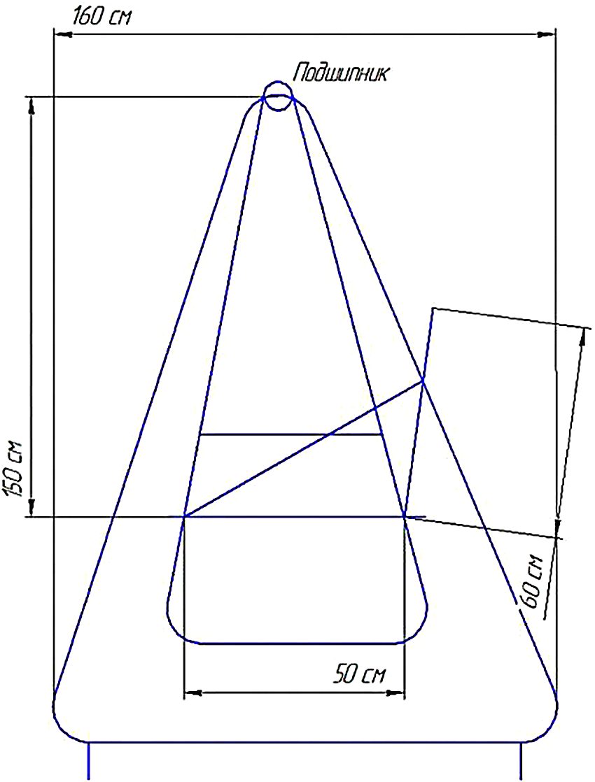 Piirustus puutarhakiinnityksen kehyksestä profiiliputkesta Piirustus puutarhakiinnityksen kehyksestä profiiliputkesta